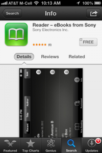 Sony Reader App for iOS