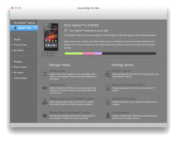 free download sony bridge for mac