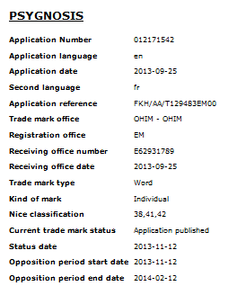 Psygnosis Trademark